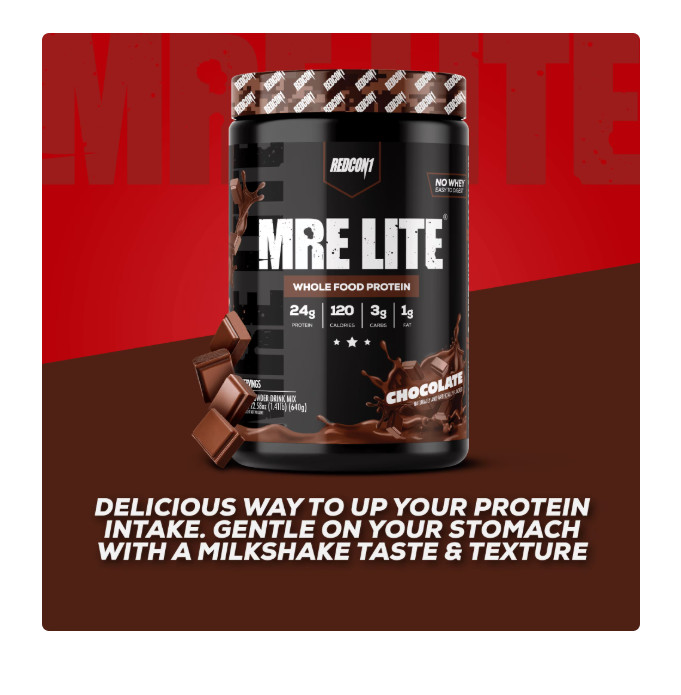 REDCON1 MRE Lite Whole Food Protein Powder, Chocolate, Whey & Lactose Free Meal