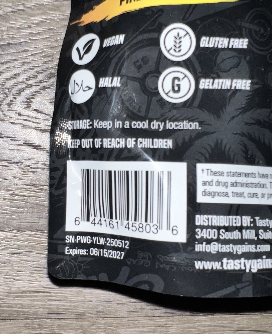 Tasty Gains – Pre-Workout Gummies Energy Focus Boost Caffeine Gummies For Men
