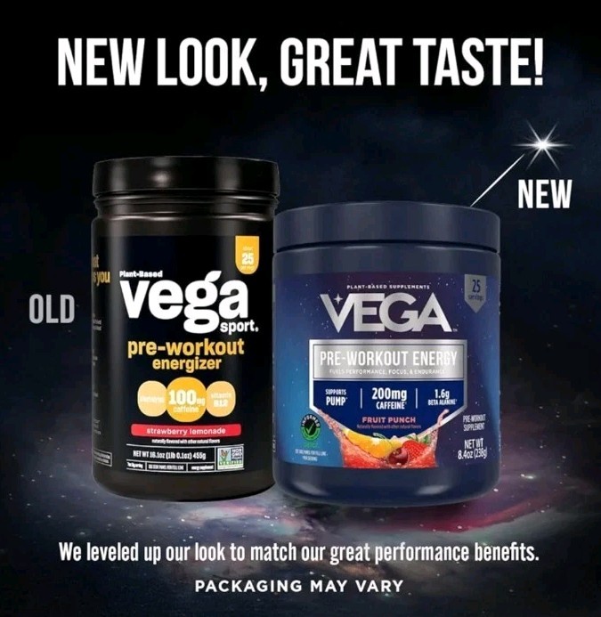 Vega Pre-Workout – 200mg Caffeine, Energy & Focus, Fruit Punch, 25 Servings,…
