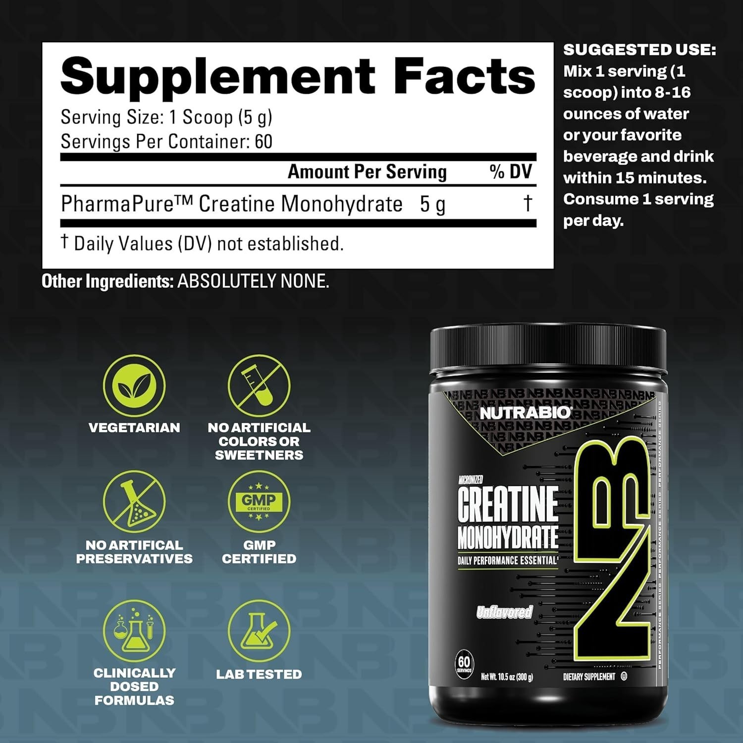 Unflavored Pure Creatine Monohydrate – 300g for Strength & Enhanced Recovery