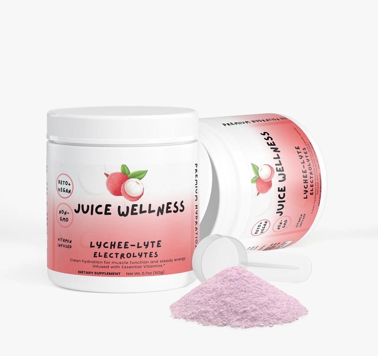 JUICE ELECTROLYTES Lychee-zero sugar, Keto, non-GMO, B Vitamins