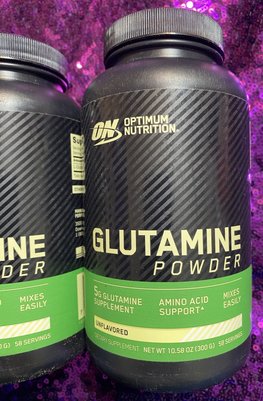 2-Pack Optimum Nutrition Glutamine Powder Unflavored 10.58 oz 300 g 58 Servings
