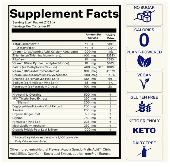 Blueshift Pre-Game – Pre Drinking NAC Supplement Electrolyte Powder Packets 10pk