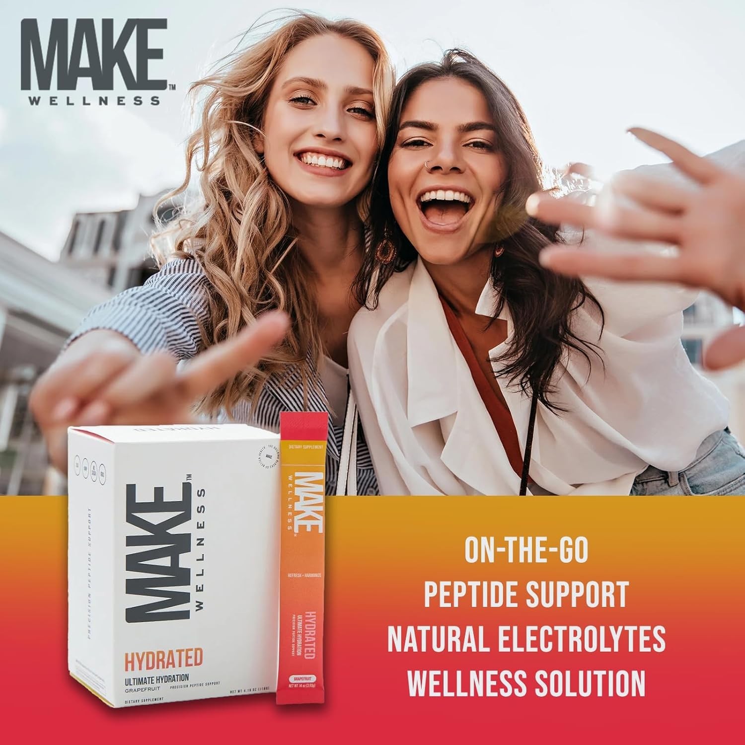 Make Wellness Hydrated Grapefruit Hydration & Electrolyte Drink Mix 30 Sachets