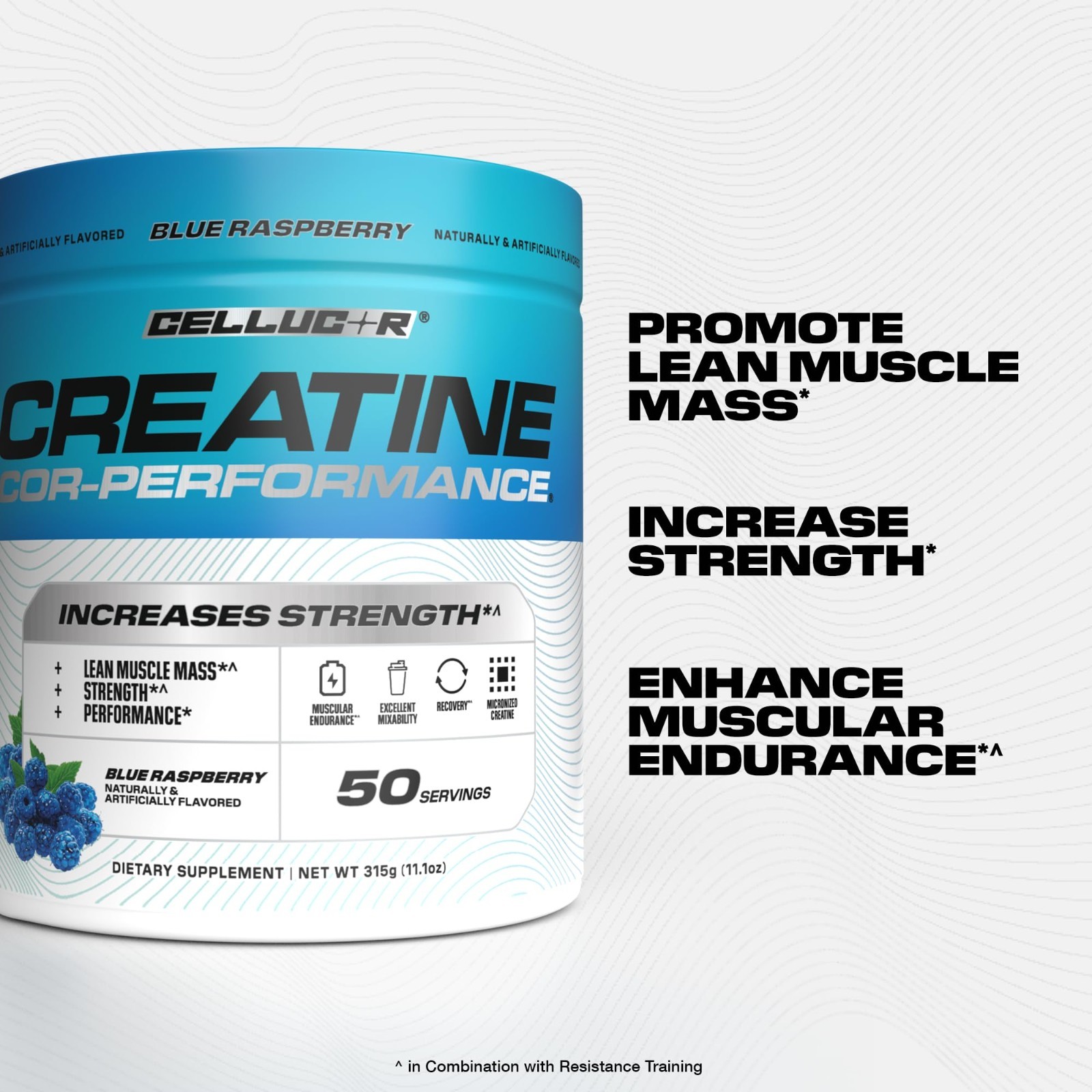 Micronized Creatine Powder – Blue Raspberry, Boost Strength & Endurance, 5g/Serv