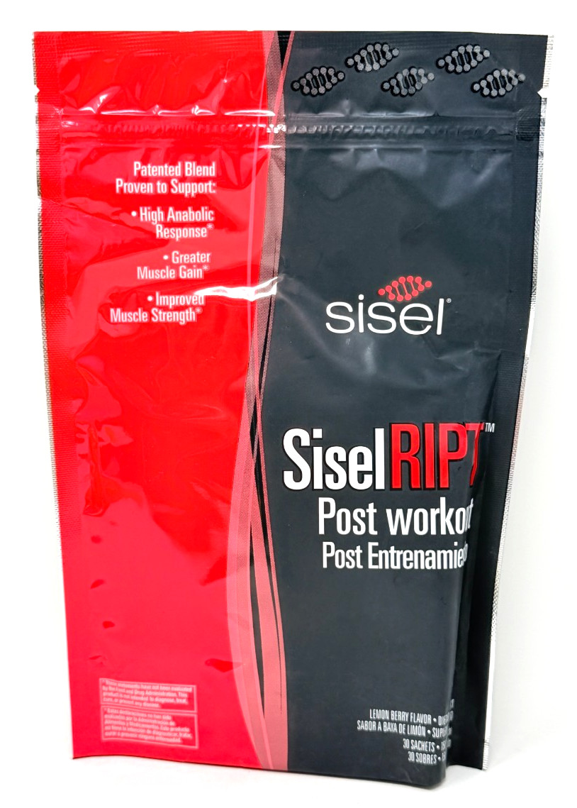 Sisel Ript SiselRipt Post Workout Lemon Berry 30 Sachets – EXP 3/28 – New/Sealed