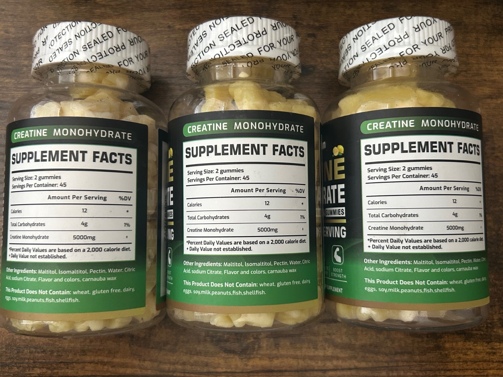 Happyummmm Creatine Monohydrate 5000MG 90 Gummies Lemon Flavor EXP 9/26+ 3 Pack