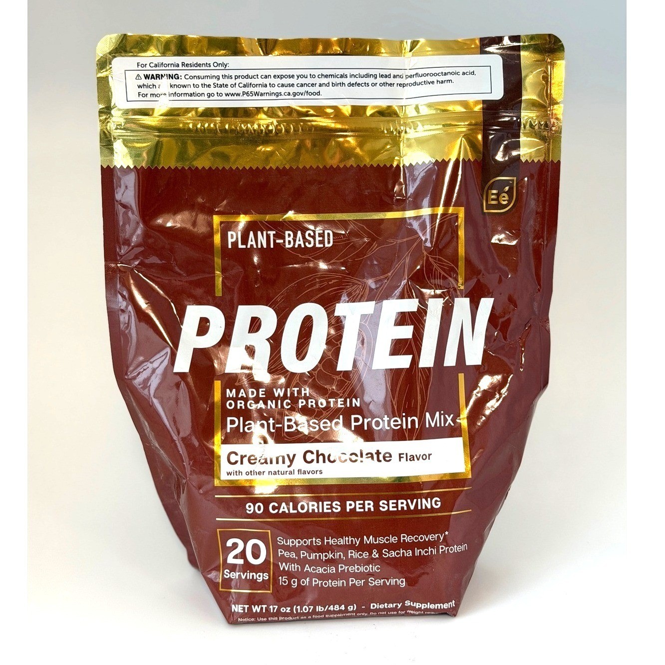 Essential Elements Plant Protein Creamy Chocolate 17oz 20 Servings Vegan Non-GMO
