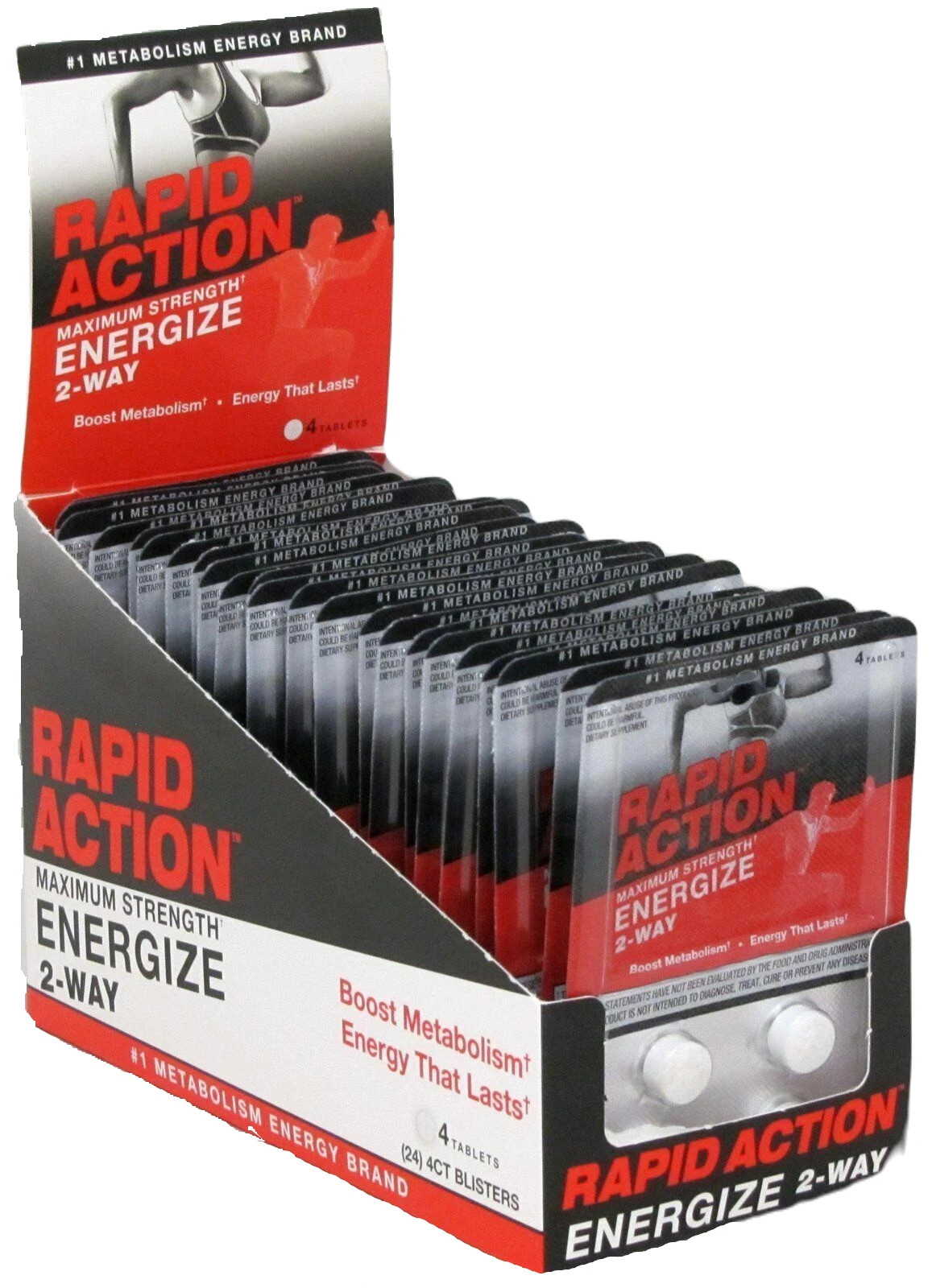 Rapid Action Energize 2-Way – Maximum Strength – 24 Packs (96 Pills)