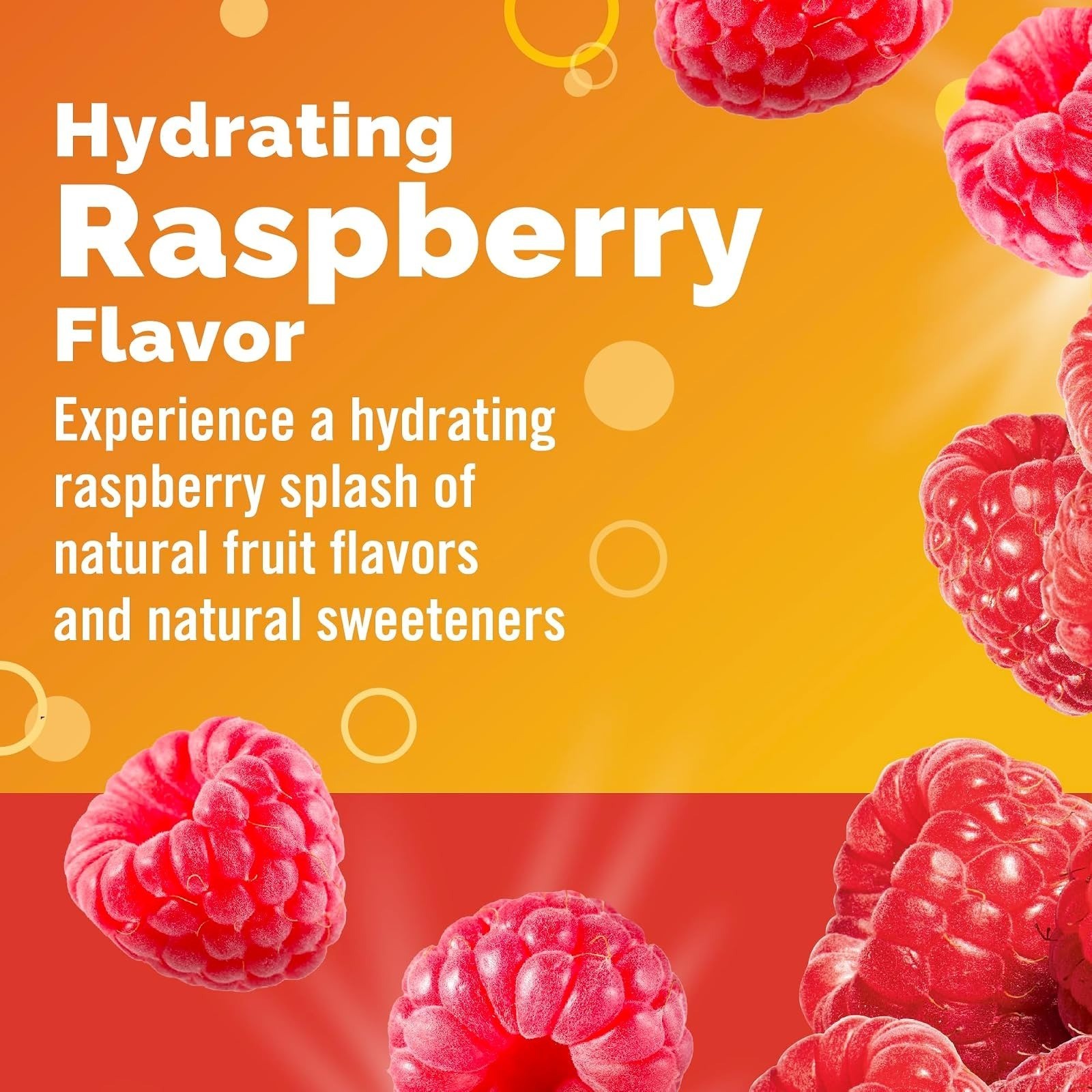Emergen-C Hydration+ Vitamin C Sports Drink Mix, Raspberry, 18 Packets