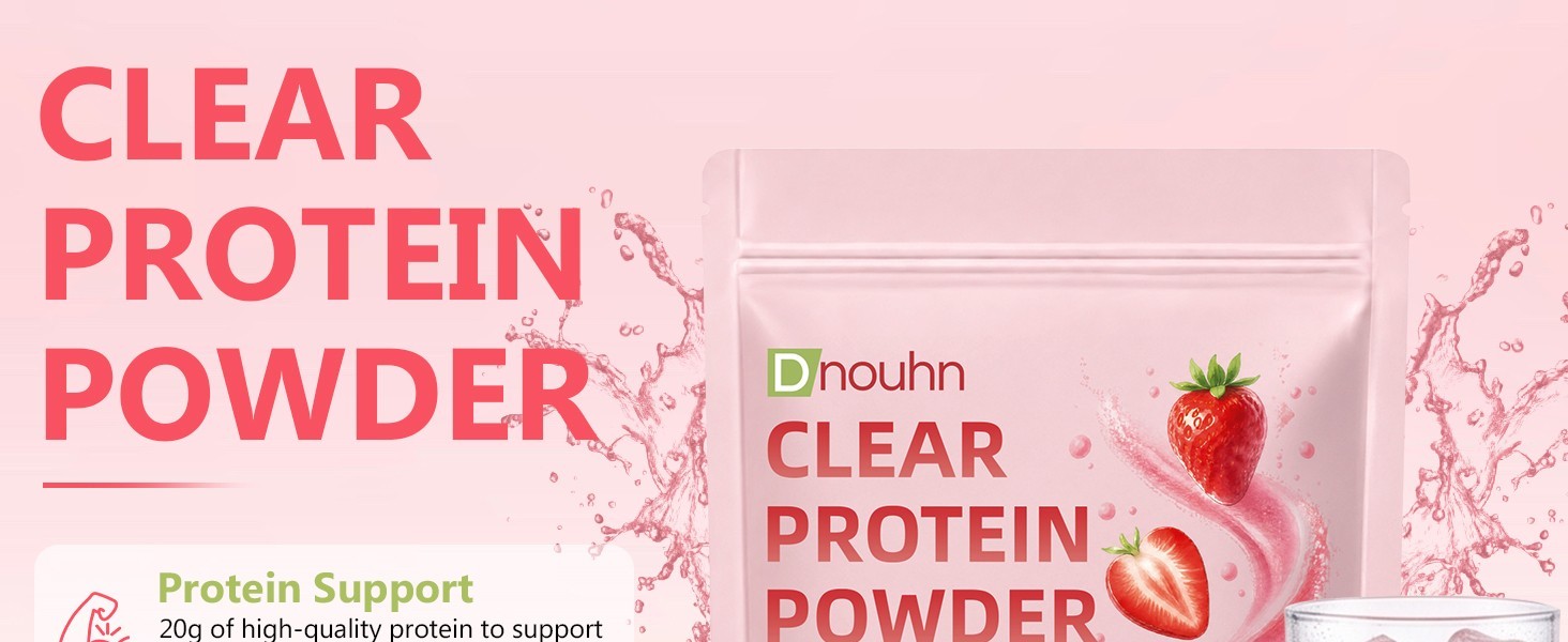 Clear Protein, Whey Protein Isolate with Collagen Peptides and Digestive Enzy…