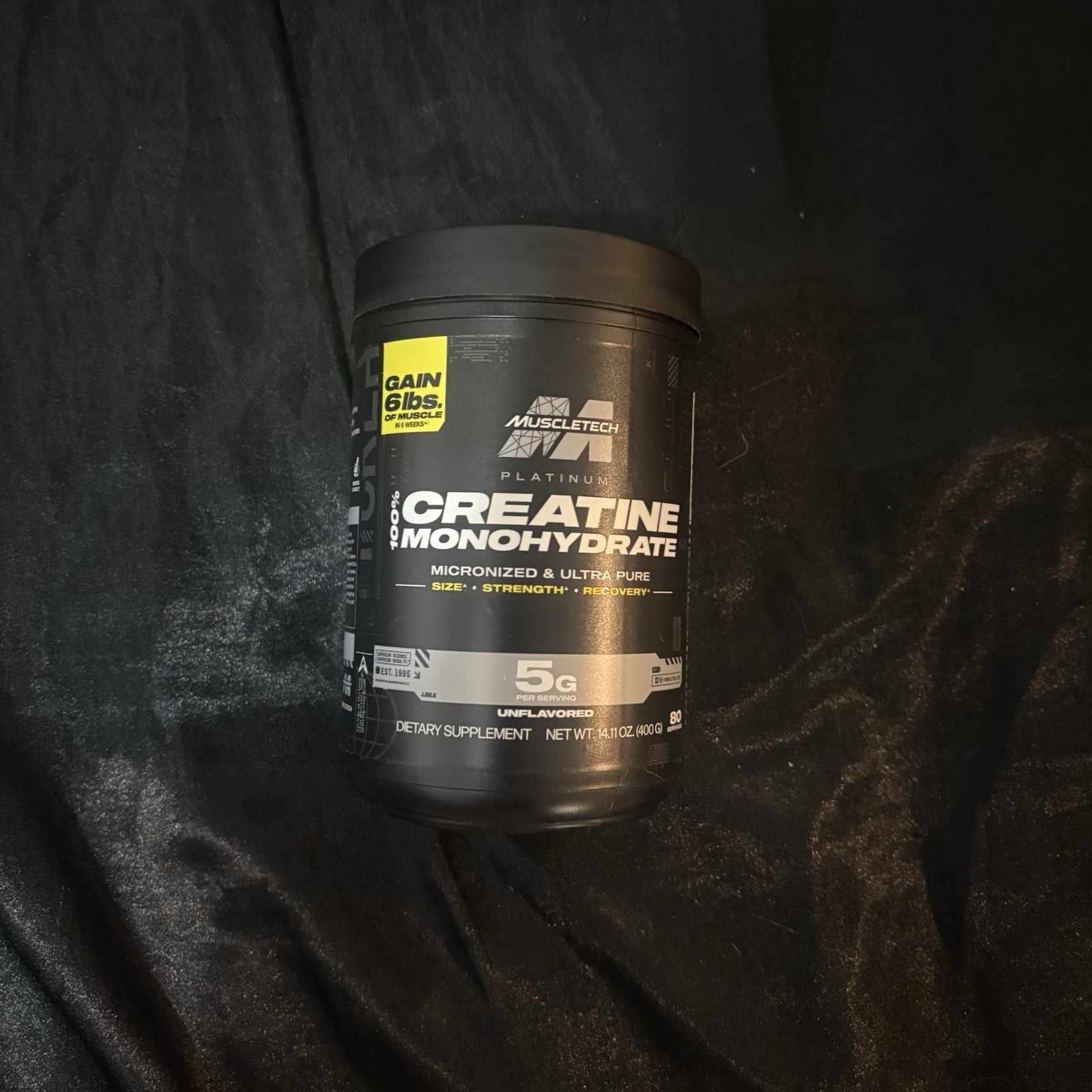 Creatine Monohydrate Powder Platinum Pure Micronized Muscle Recovery + Builder