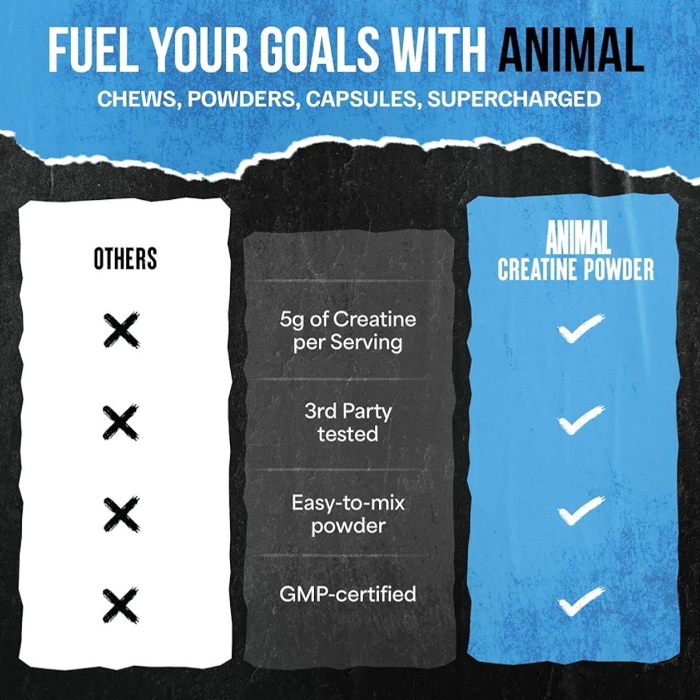 Animal Creatine Monohydrate Powder Micronized Unflavored Muscle Recovery 300 g