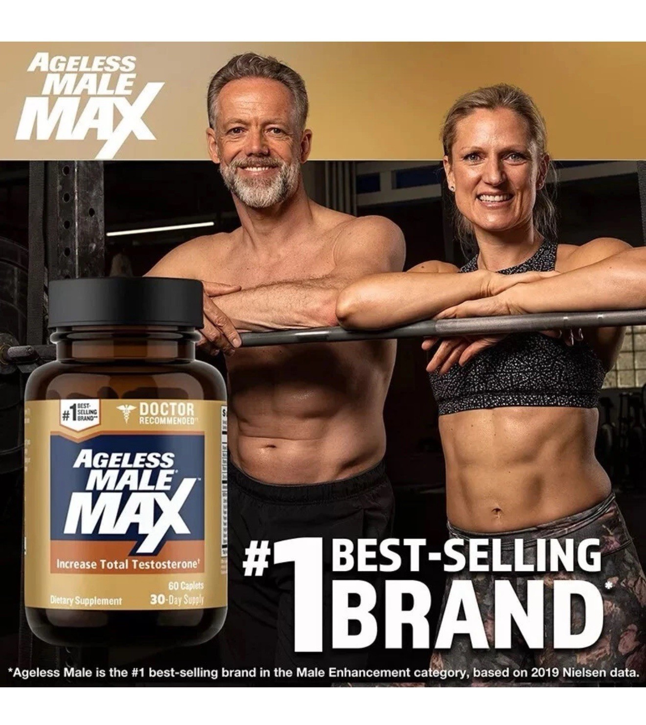 Ageless Male Max Total Testosterone and Nitric Oxide Booster, 120 ct.