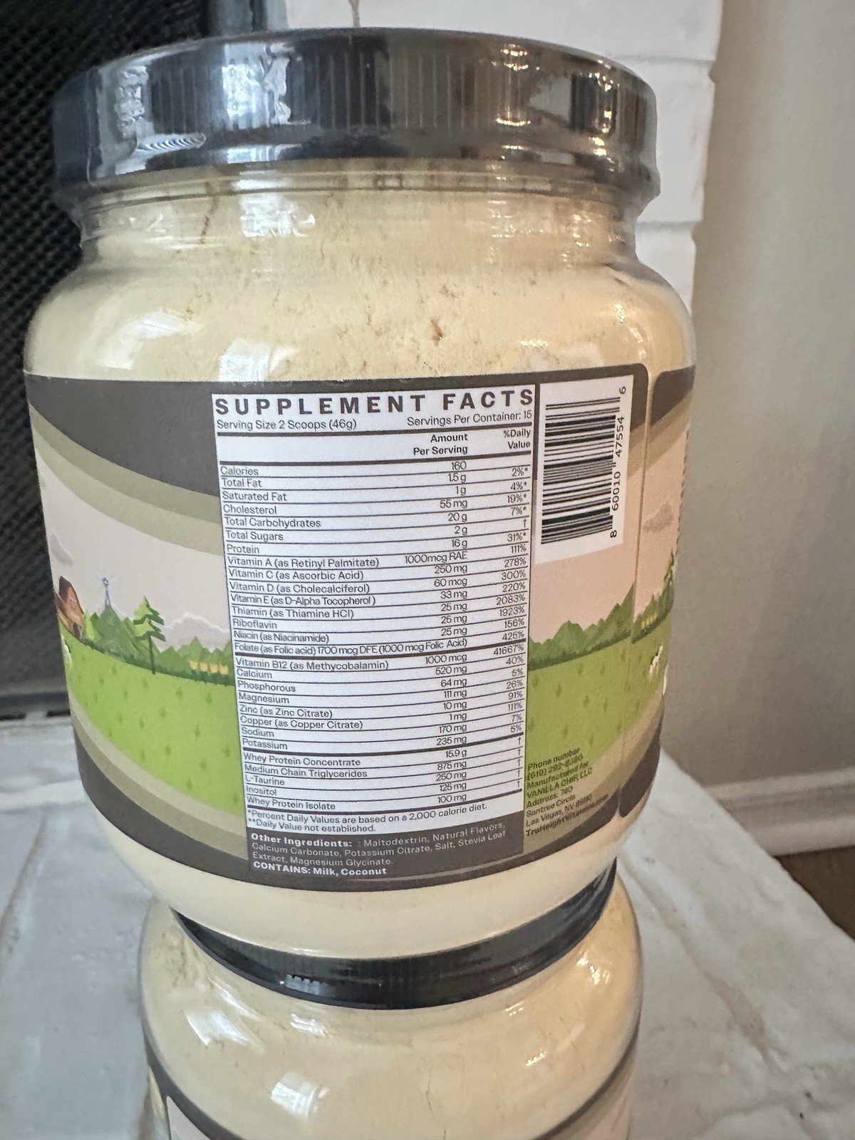 TruHeight Protein Powder, Growth Protein Shake Vanilla No sugar No Art. Flavor