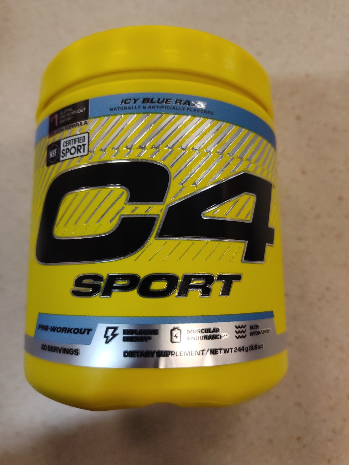 Cellucor C4 Sport Original Pre Workout Powder Icy Blue Razz 20 Servings 10/2027