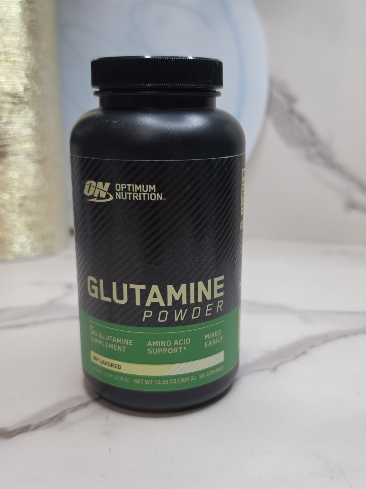 Optimum Nutrition ON Glutamine Powder Unflavored 10.58 oz (300 g) Exp 02/2028