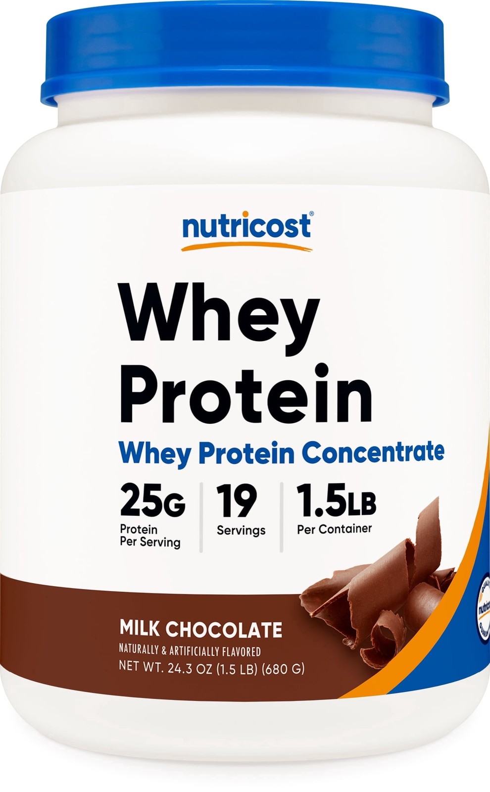 Nutricost Whey Protein Concentrate (1.5 Pounds, Chocolate) – 25 Grams of Protein