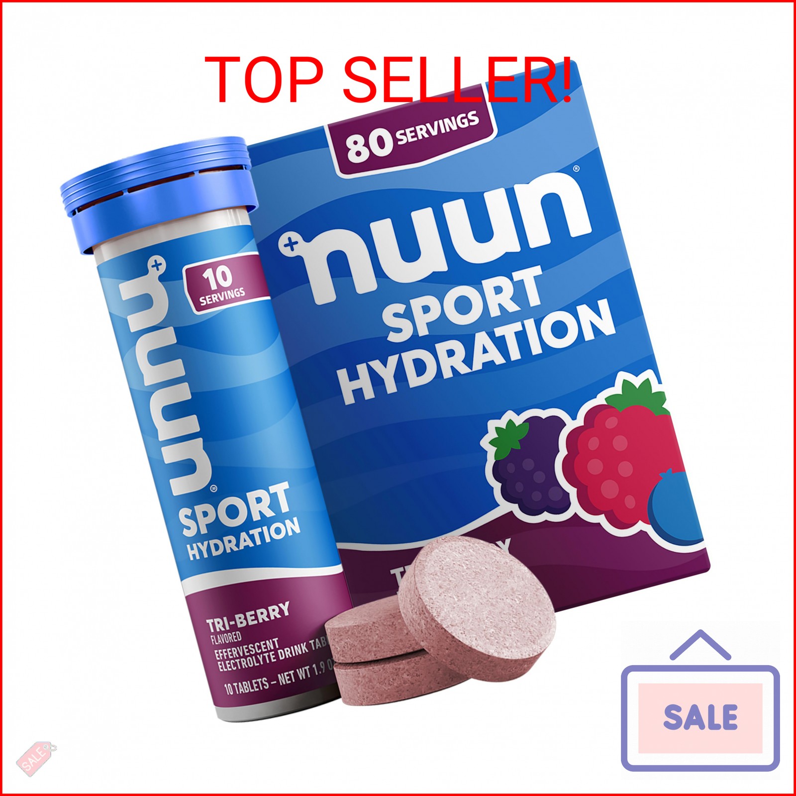 Nuun, Electrolyte Drink Tabs Tri Berry, 8 Count, 1.9 Ounce