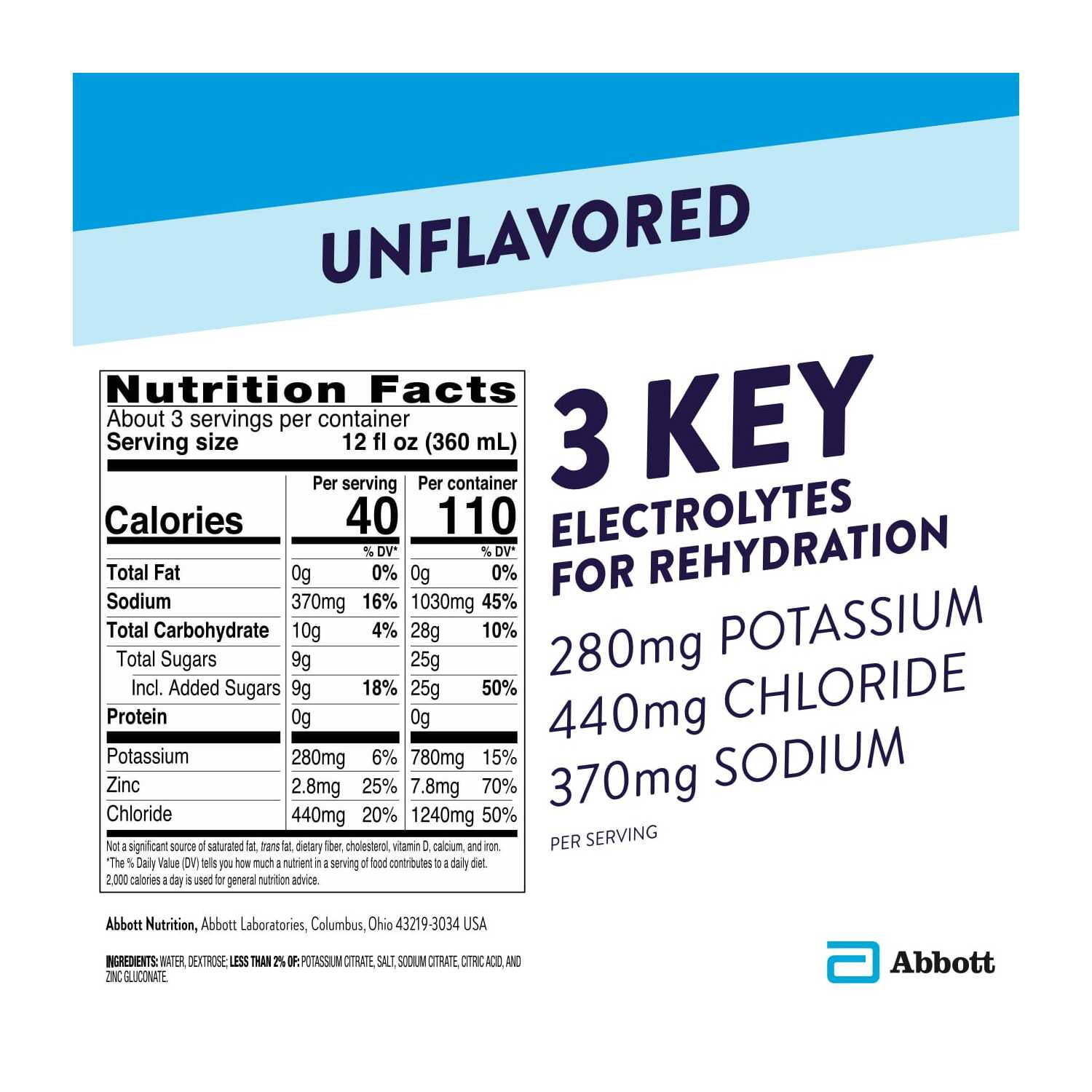 (4 pack) Electrolyte Solution, Unflavored, 1 Liter