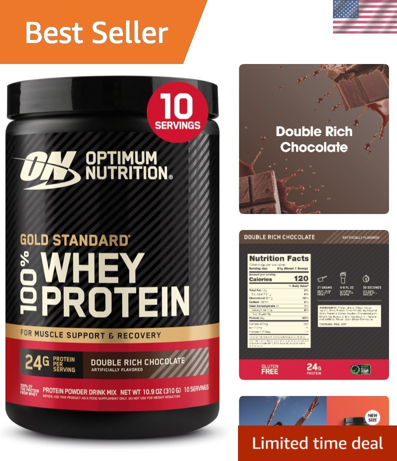 0.68 lb Gold Standard Whey Protein, Instantized Double Rich Chocolate Flavor