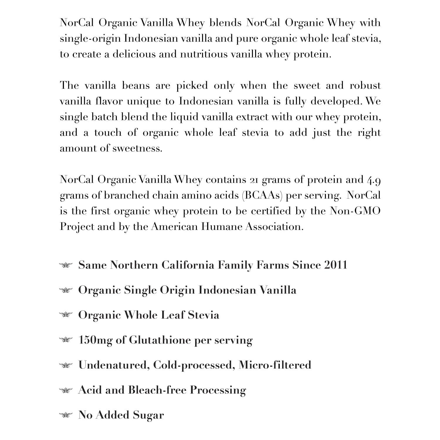 NorCal Organic Vanilla Whey Protein – 2lbs | Grass-Fed, Single-Origin Vanilla