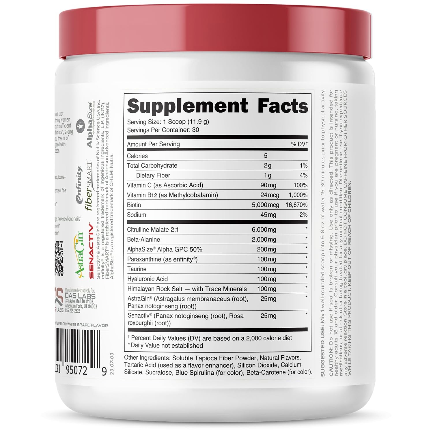 Babe Pre Workout powder for Women | Sparkling Orchard | 6g Citrulline, 2g Bet…