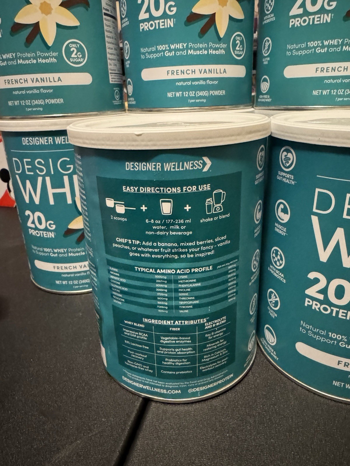 Designer Whey Natural 100% Whey Protein Powder French Vanilla, 12oz