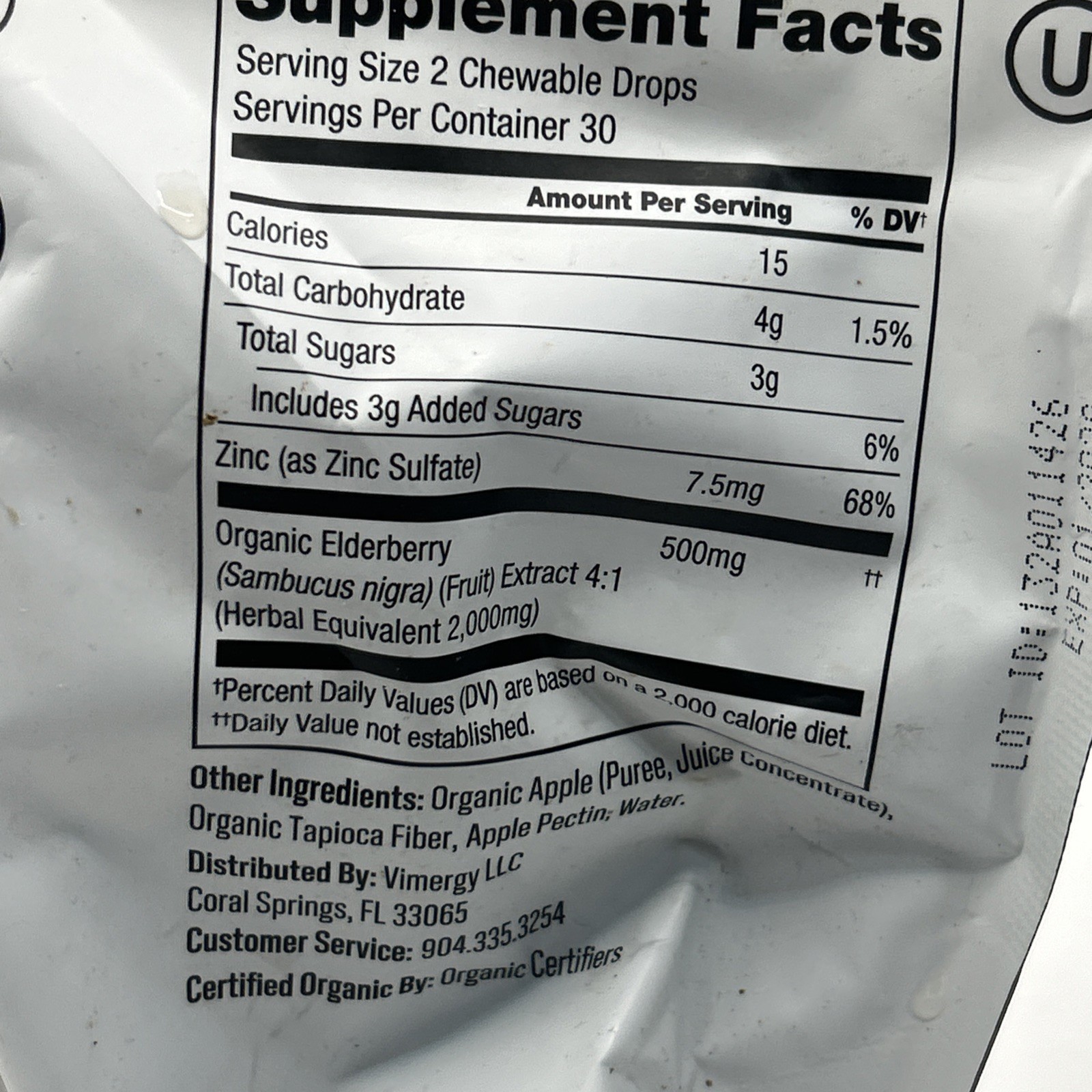 Vimergy NutriDense Berrylicious Immunity* Chewables (500mg Elderberry Extract