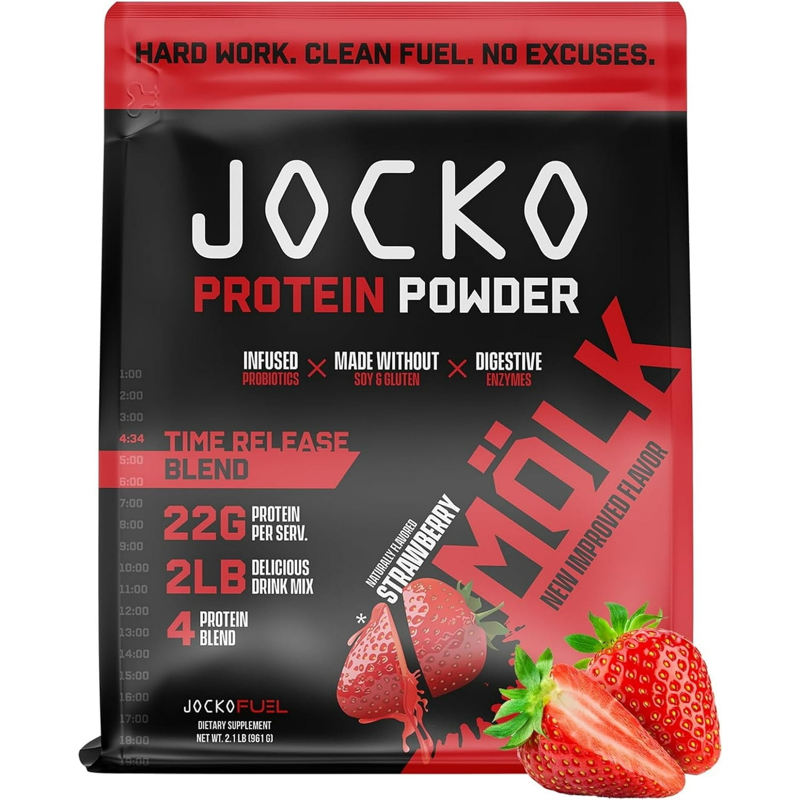 Jocko Mölk Whey Protein Powder 22g Sugar-Free – 31 Servings, Strawberry