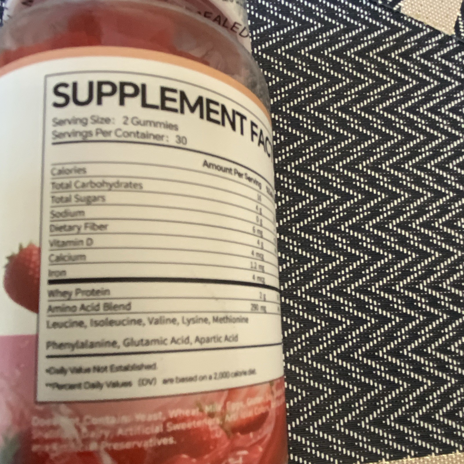 Ooumeeee Whey Protein Gummies Strawberry No Added Sugar 60ct
