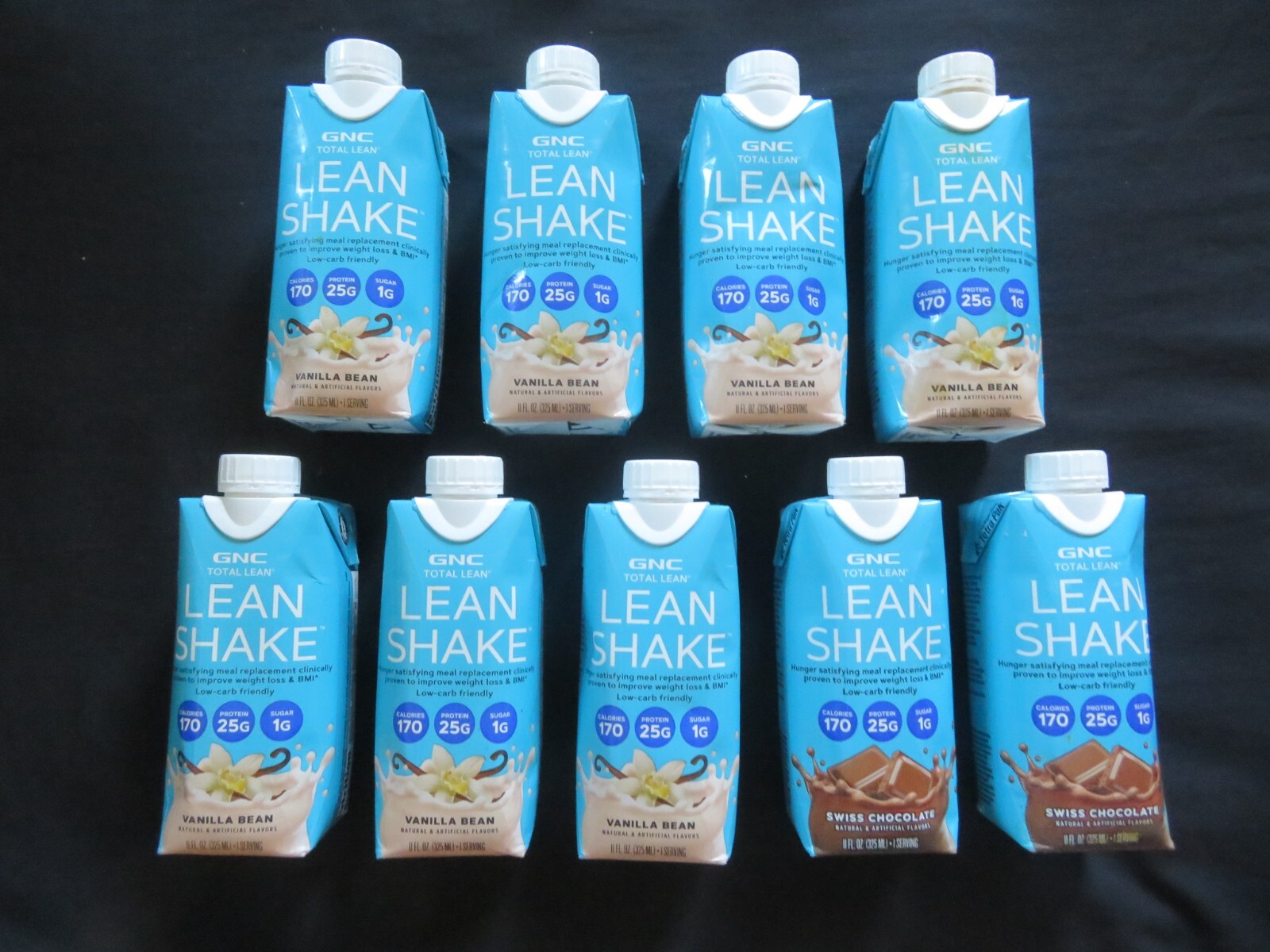 (9) GNC Total Lean Lean Shake Vanilla Bean & Swiss Chocolate 11 Oz Each !