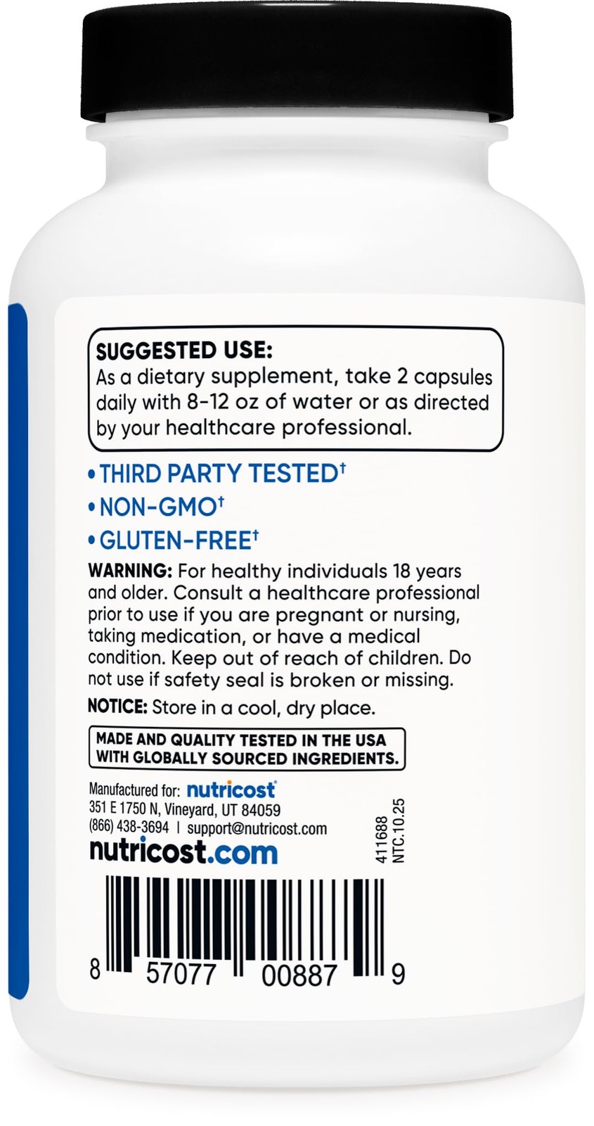 Nutricost HMB (Beta-Hydroxy 120 Count (Pack of 1), Multicolor