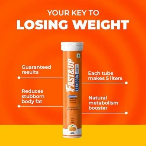 Fast&Up L-Carnitine 2000mg Carnipure Effervescent Orange 20 Tabs x3 Free Ship
