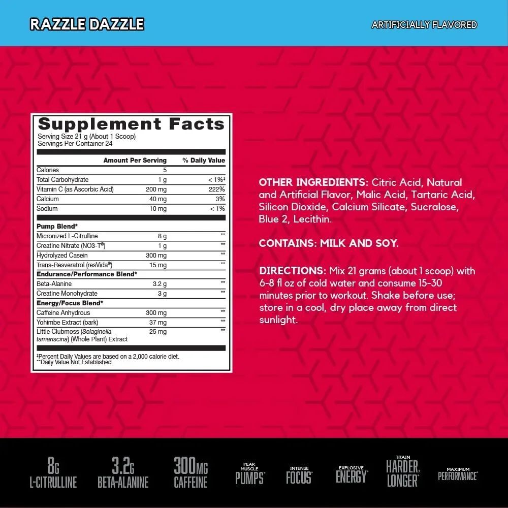 BSN NOX VASO RAZZLE DAZZLE 1.11LB
