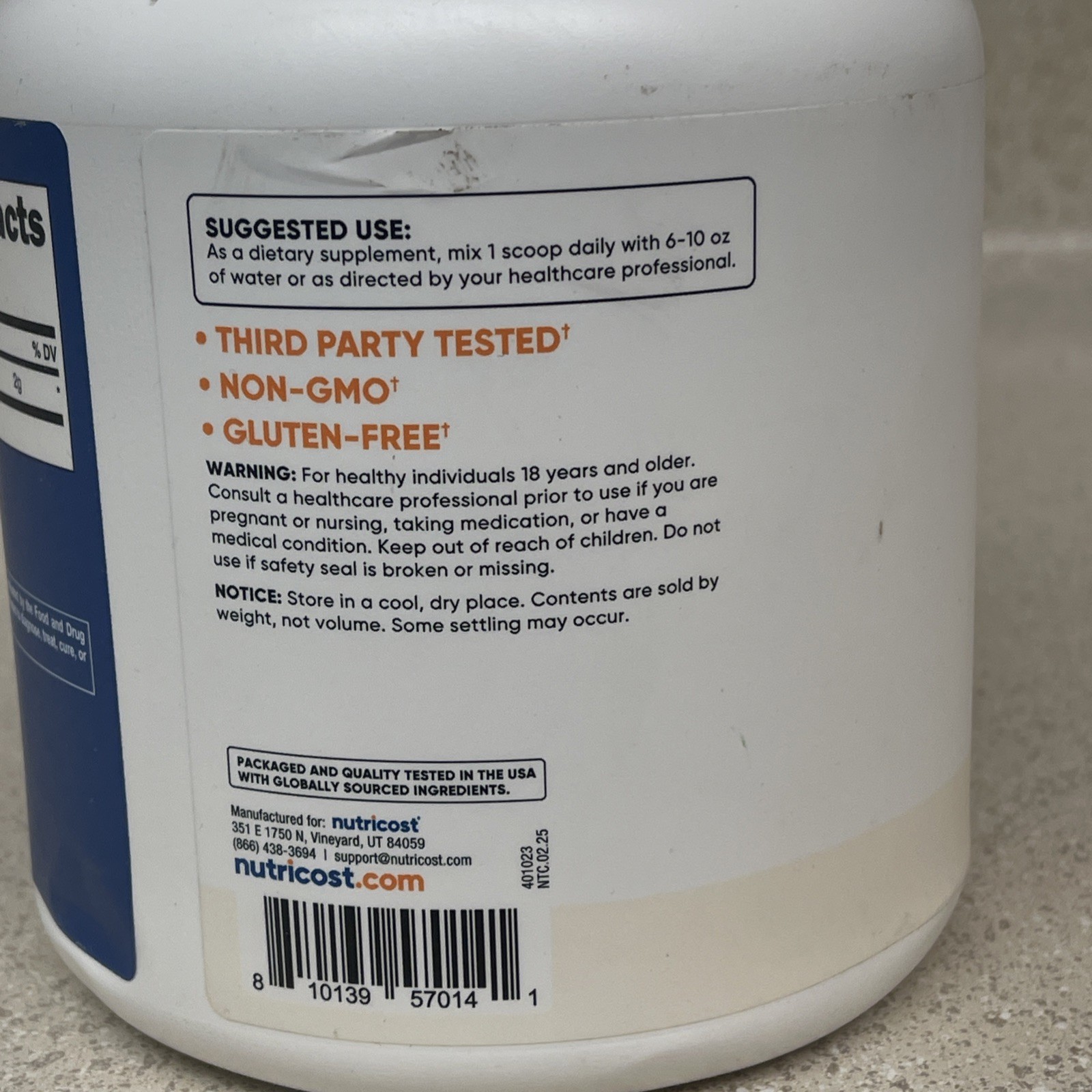 Nutricost Taurine Powder (1KG) – 500 Servings – Pure High Quality Powder