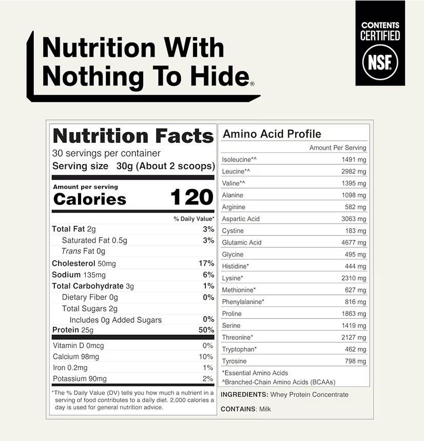 NAKED Grass-Fed Whey Protein Concentrate Powder, NSF Certified Non-GMO 2 lb
