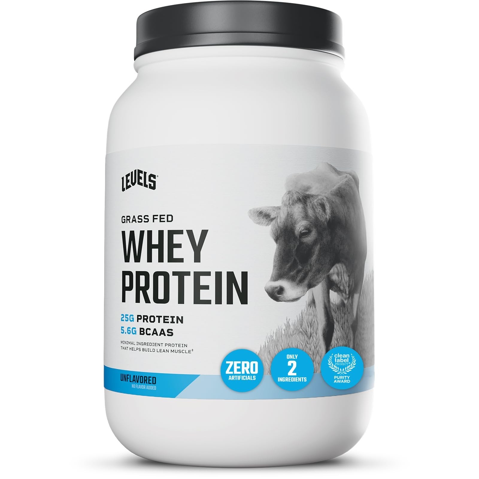 Levels Grass Fed Whey Protein Powder, No Artificials, 25G of Protein, Unflavo…