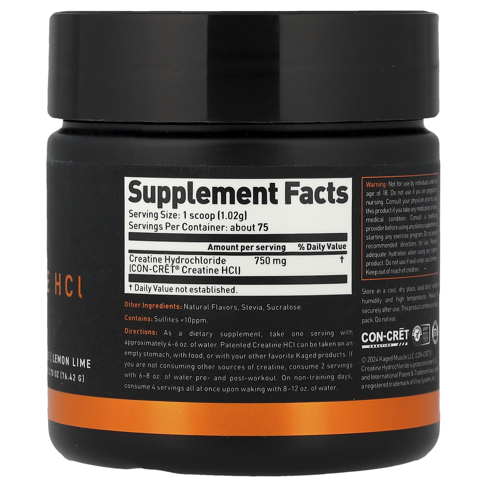 Creatine HCl, Lemon Lime, 2.7 oz (76.42 g)