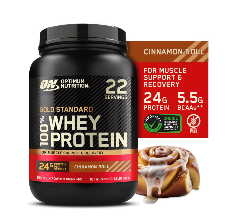 Optimum Nutrition Gold Standard Whey Protein Cinnamon Roll 1.5lb 22 Servings