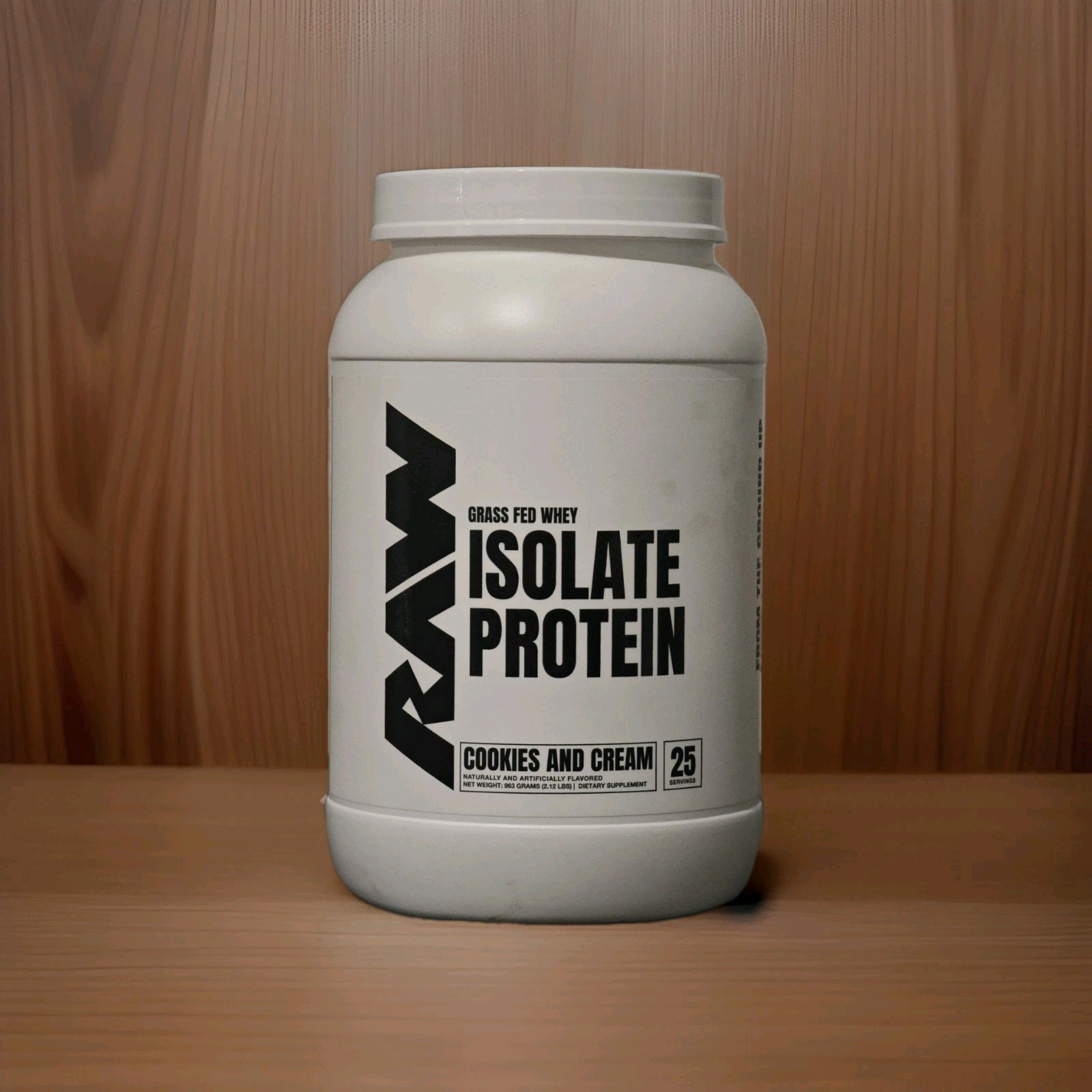 RAW GRASS FED WHEY ISOLATE PROTEIN Lean Muscle Mass 25g Cookies & Cream!