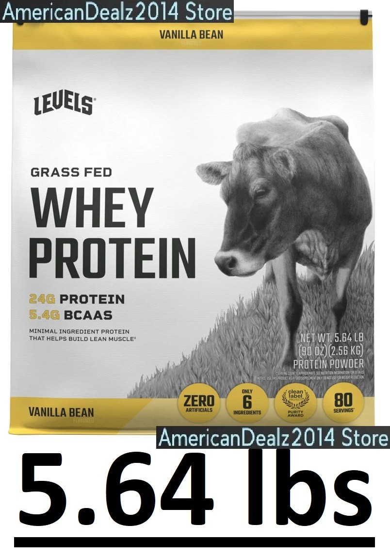 Levels Grass Fed Whey Protein, Vanilla Bean, 5.64 lbs NEW