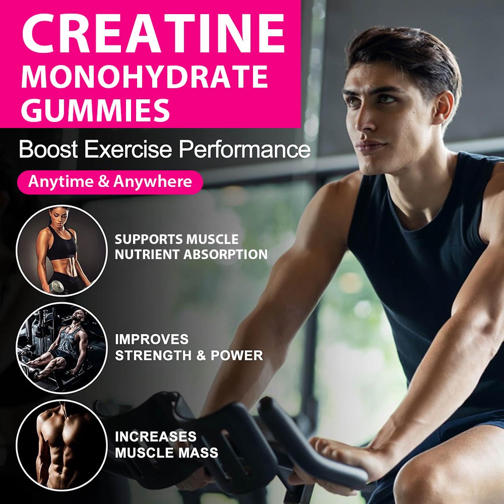 Creatine Monohydrate 2500mg- 60 Gummies – Performance – Sports Fitness Training