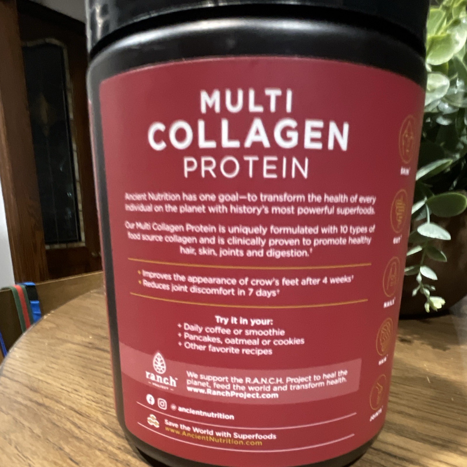 Ancient Nutrition Multi Collagen Protein Powder + Vit C Probiotic 14.3 oz