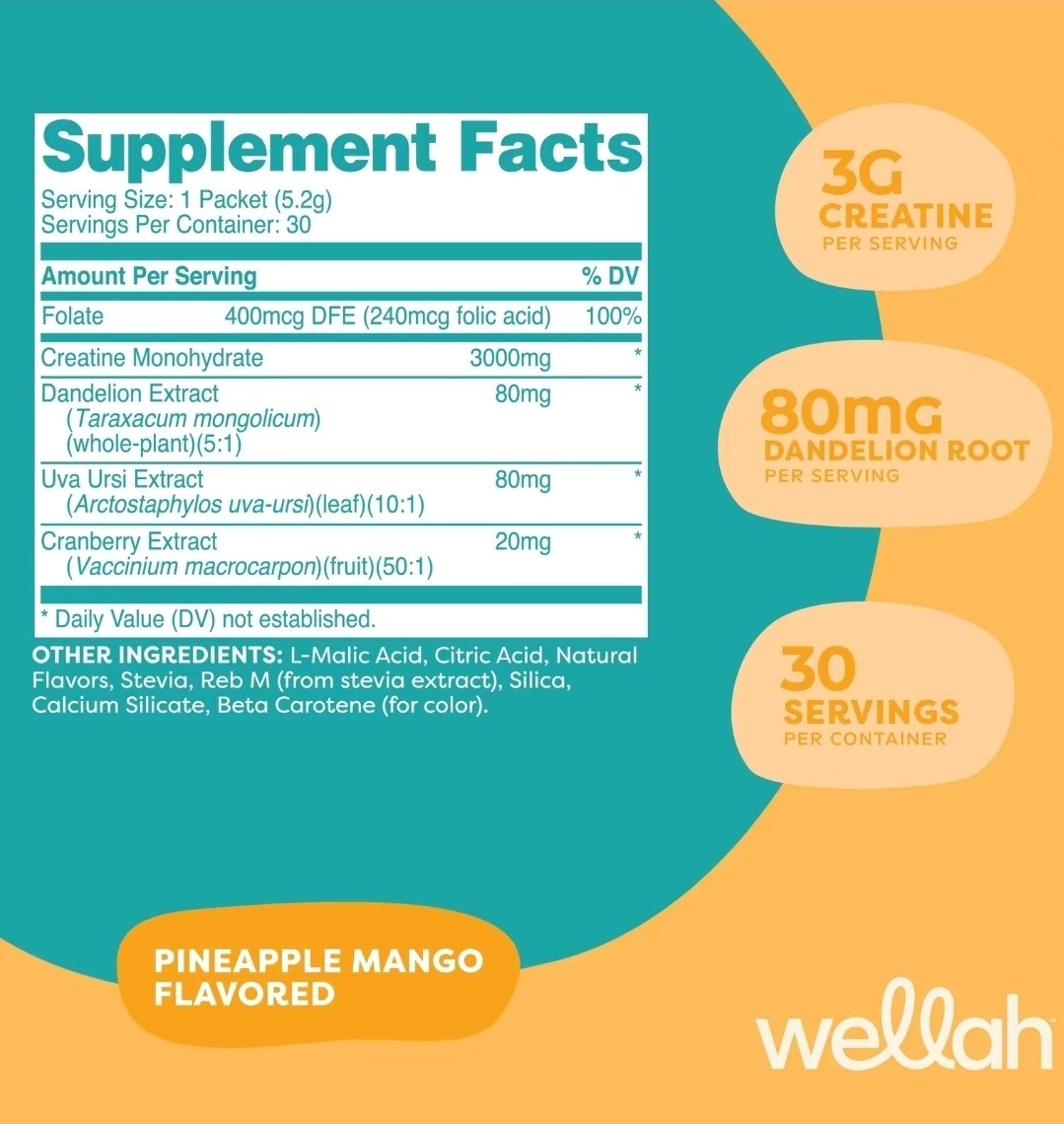 Wellah Pump-It-Up Creatine Pineapple Mango Stick Pack 3g 30 Servings
