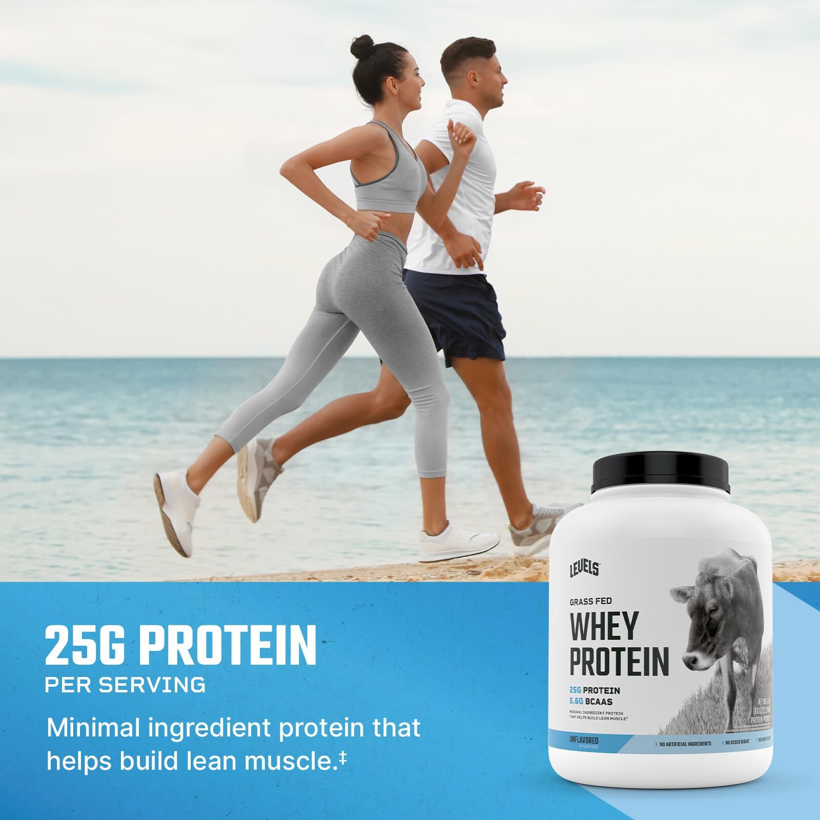 Levels Whey Protein Powder 71 Servings 25g Protein Unflavored Gluten Free