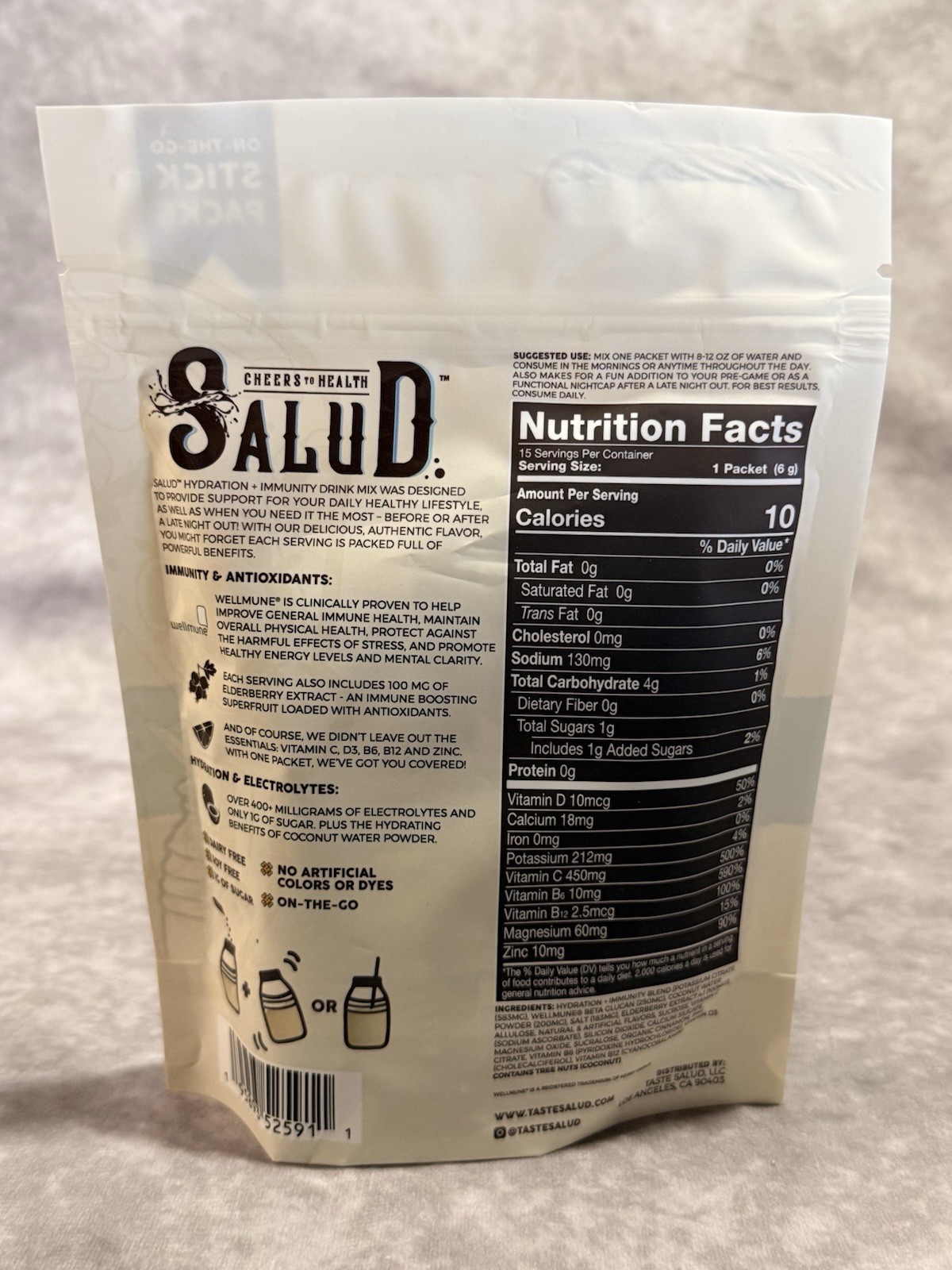 Salud Hydration Immunity Electrolytes Powder Horchata Agua Fresca 15 Packs