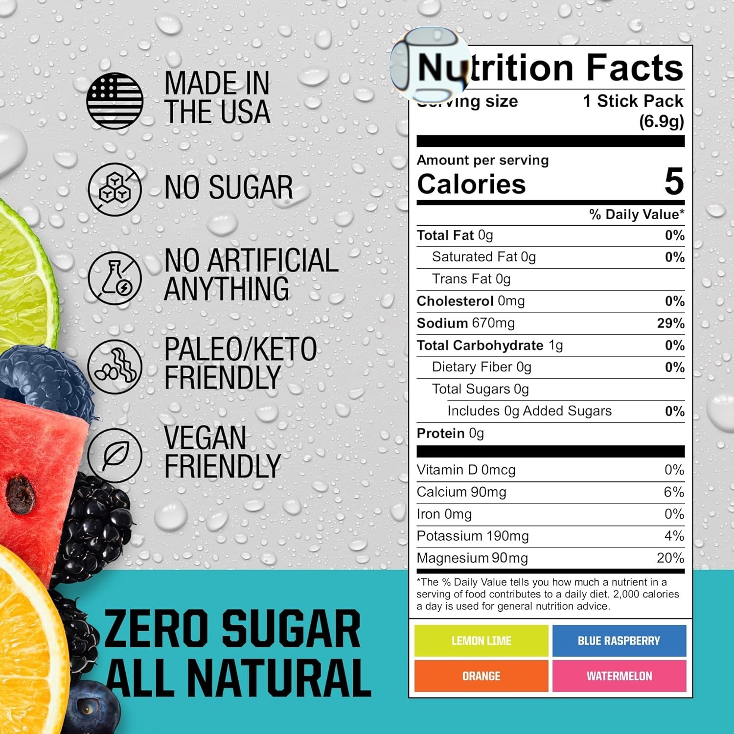 Sugar-Free Fire Salt Hydration Sticks – 32 Count Variety Flavors for Active Life