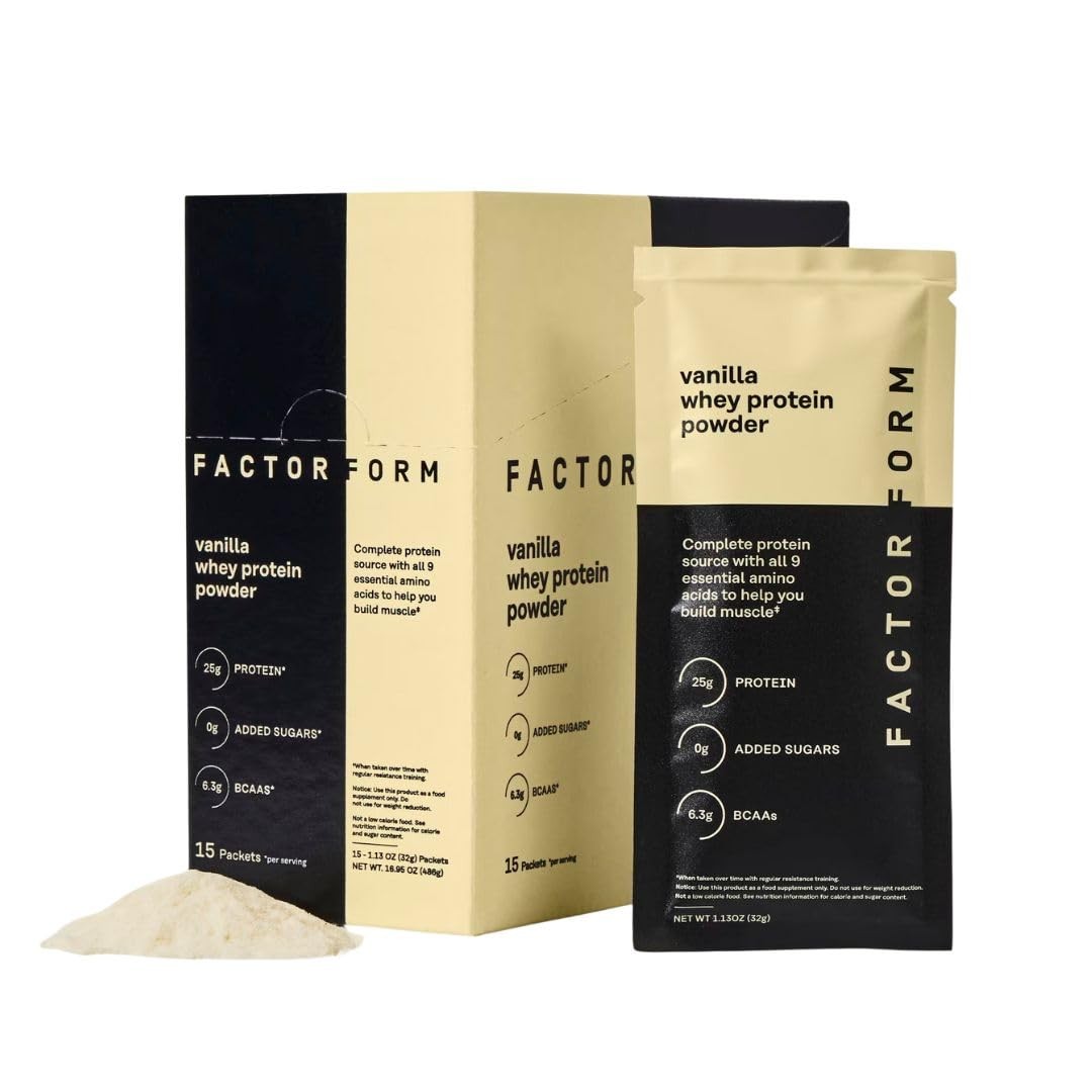 FACTOR FORM Whey Protein Powder | 100% Whey Isolate | 25g Protein & 6.3g BCAA…