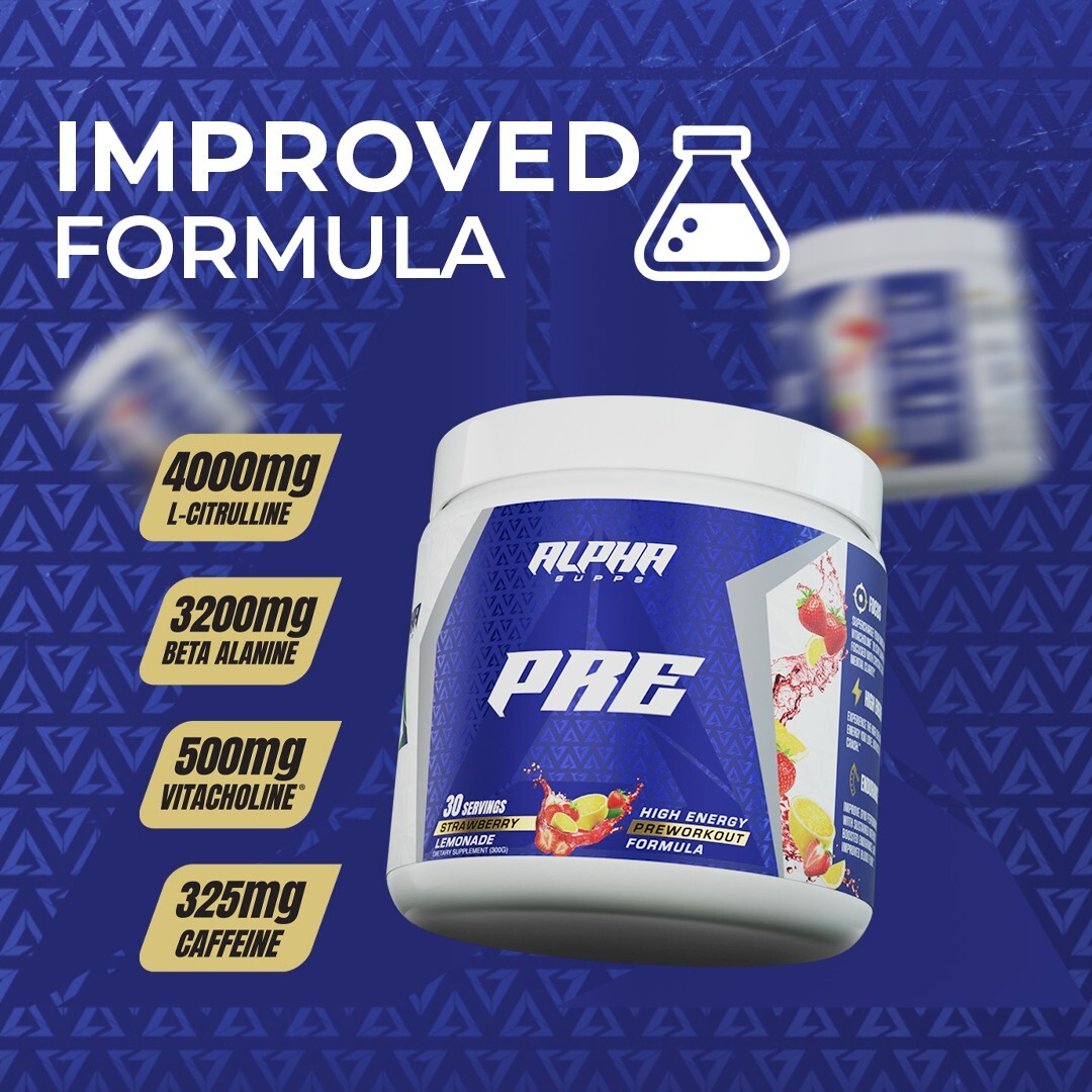 Alpha Supps Pre | Pre-Workout Powder for Men & Women Pump Focus Energy 30 Svgs